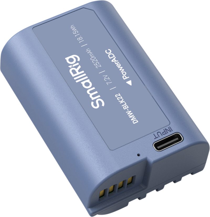 SmallRig 4906 Baterie DMW-BLK22, Reincarcabila USB-C, 2400mAh, 7.2V, Compatibila Panasonic LUMIX