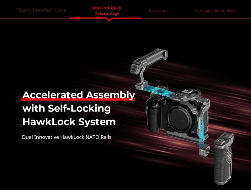 SmallRig 4983 Placa de Montare in Forma de L pentru Canon EOS R5 Mark II, Sistem Arca-Swiss, Suport Pantof Rece, Interfata QD