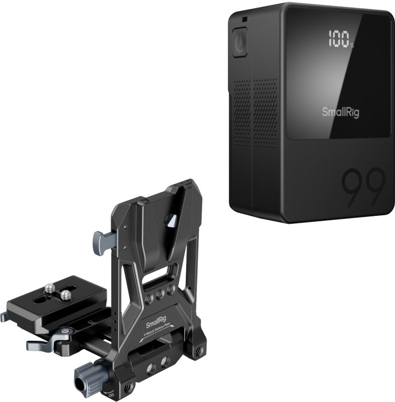 SmallRig 5048 VB99 mini V Mount Battery Kit, Incarcare Rapida PD3.0 100W, Placa Rotativa, Montura Arca-Swiss