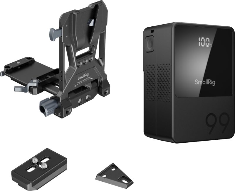 SmallRig 5048 VB99 mini V Mount Battery Kit, Incarcare Rapida PD3.0 100W, Placa Rotativa, Montura Arca-Swiss
