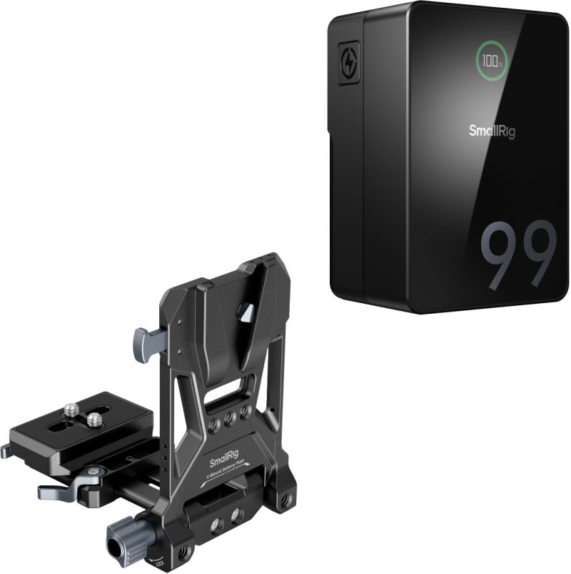 SmallRig 5046 VB99 Pro mini V Mount Battery Kit, Celule LG, Incarcare Rapida PD3.0 100W, Placa Rotativa, Structura Pliabila