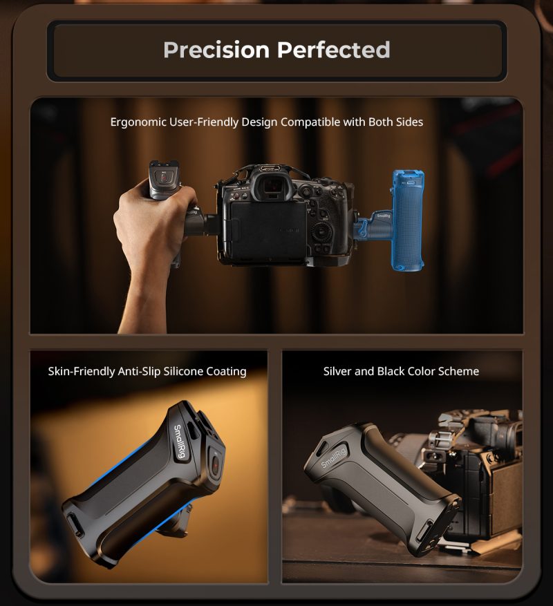 SmallRig 5235 Maner Lateral Rotativ, Declansator REC, Compatibil NP-F550/570, USB-C 20W, Canon si Blackmagic Design