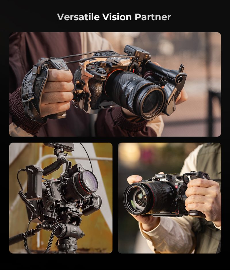 SmallRig 5235 Maner Lateral Rotativ, Declansator REC, Compatibil NP-F550/570, USB-C 20W, Canon si Blackmagic Design