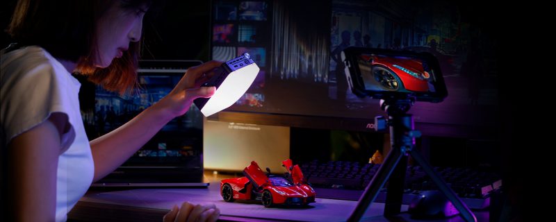 SmallRig 5357 RM 25C Mini LED Video Light, Negru, RGB Full-Color, 2500K-10000K, Baterie 3100mAh, Montare Magnetica