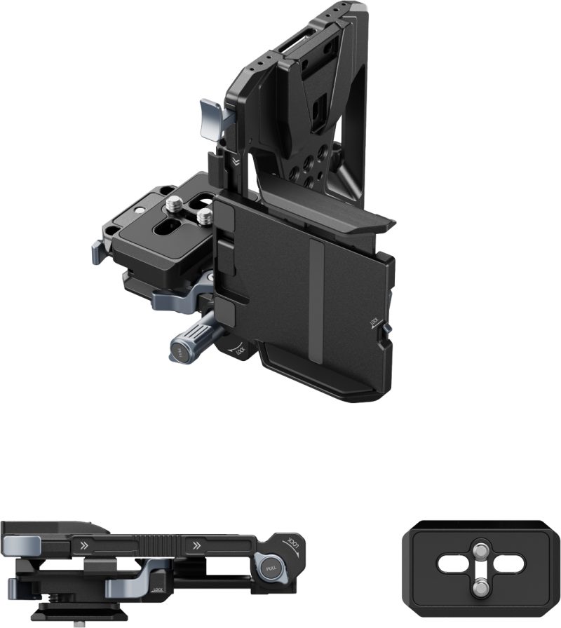 SmallRig 5315 V-Mount Battery Mount Plate Kit Pro, Placa Baterie V-Mount, Eliberare Rapida Arca-Swiss, Suport Protectie LCD