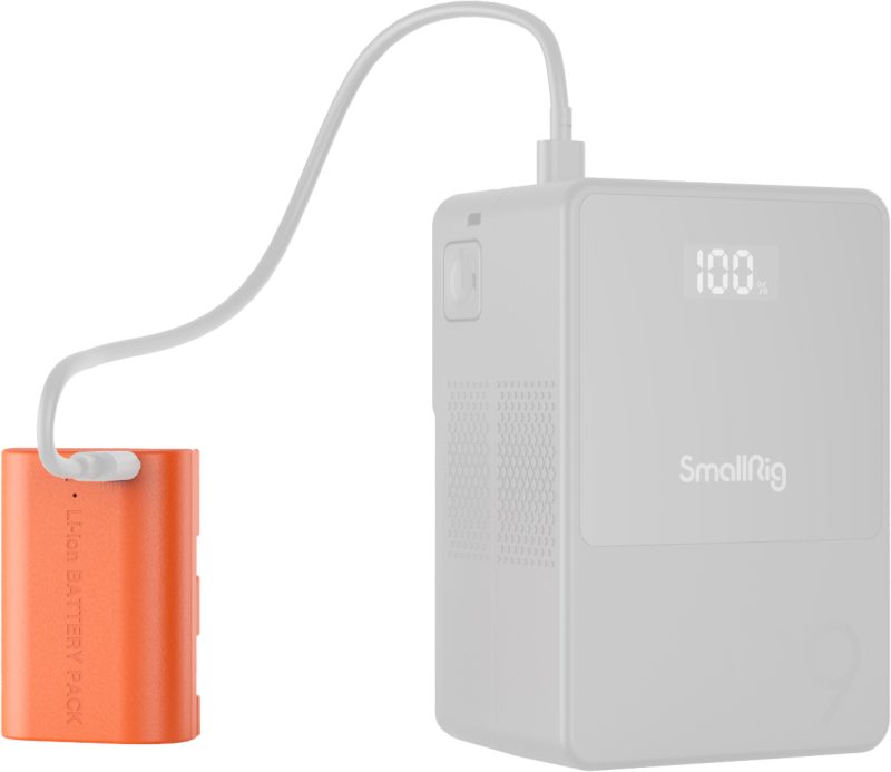 SmallRig 5407 Baterie Camera LP-E6P, Incarcare USB-C, Capacitate 2520mAh, Compatibil Canon, Portocaliu