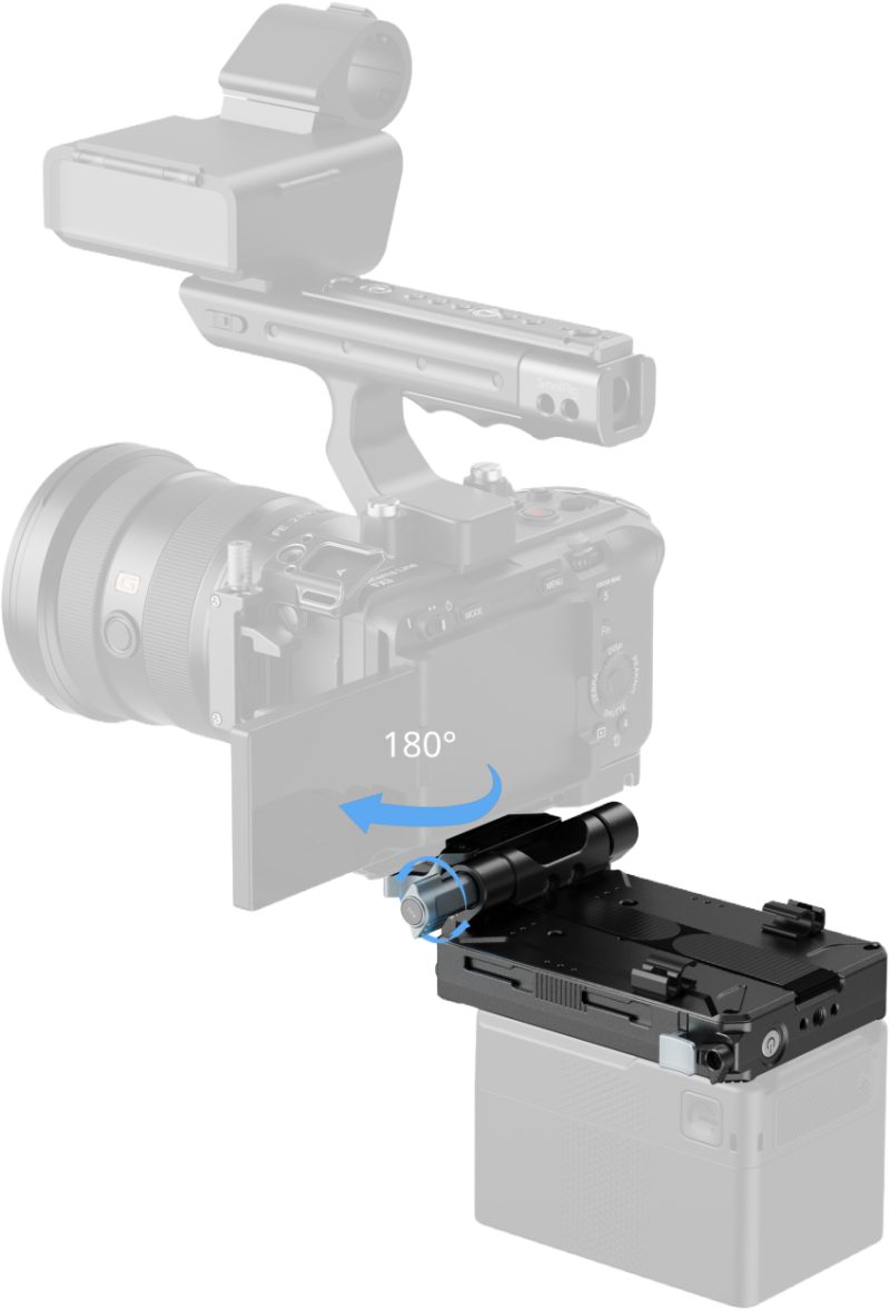 SmallRig 5227 Kit Placa Baterie V-Mount, Eliberare Rapida Arca-Swiss, Protectie Ecran LCD, Port USB-C 65W, Rotire 180°