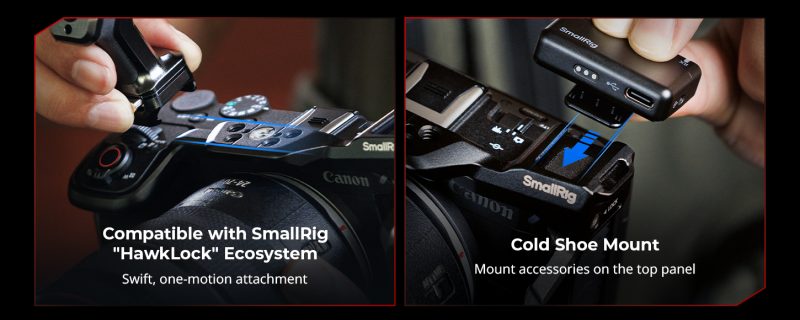 SmallRig 6372 HawkLock Cadru Fixare Rapida pentru Canon EOS R6 V, Placa Arca-Swiss, Sina NATO H21, Cold Shoe, Priza QD