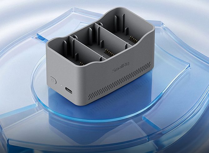 SmallRig 6501 Incarcator Baterii 65W, Pentru DJI Mini 5/4/3 Pro, 3 Baterii Simultan, USB-C, Incarcare Secventiala