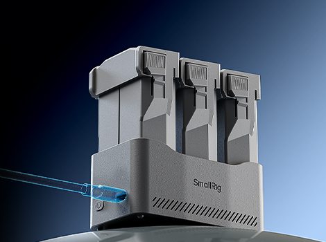 SmallRig 6501 Incarcator Baterii 65W, Pentru DJI Mini 5/4/3 Pro, 3 Baterii Simultan, USB-C, Incarcare Secventiala