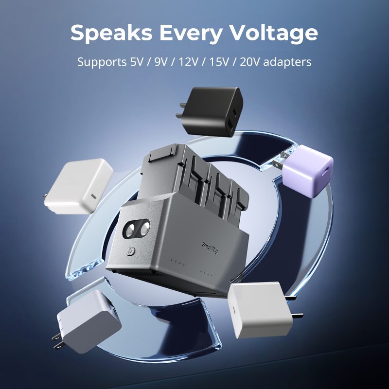 SmallRig 6502 Incarcator Baterii 100W, Pentru DJI Mini 5/4/3 Pro, 3 Sloturi, USB-C, Incarcare Secventiala Inteligenta