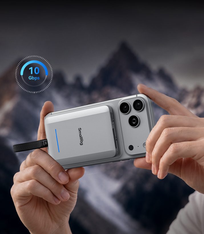 SmallRig 6293 SSD Portabil Multifunctional 2TB, Viteza 10Gbps, Sloturi SD si Micro SD, Incarcare PD 100W, Design Magnetic