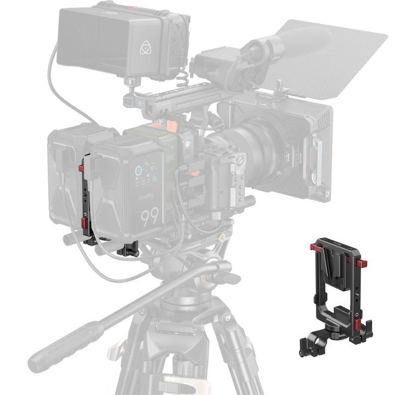 SmallRig 6273 Placa Rotativa pentru Baterii V-Mount, Dubla V-Lock, Clema Tije Duble 15mm, Rotatie 0-90°