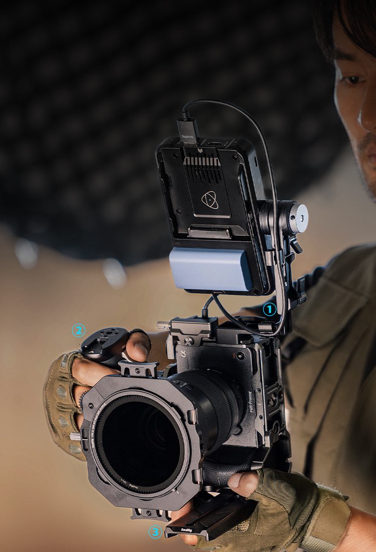 SmallRig 6316 Kit Suport pentru Filmare Verticala, Suport Monitor, Maner Lateral, Clema NATO, Placa de Montare