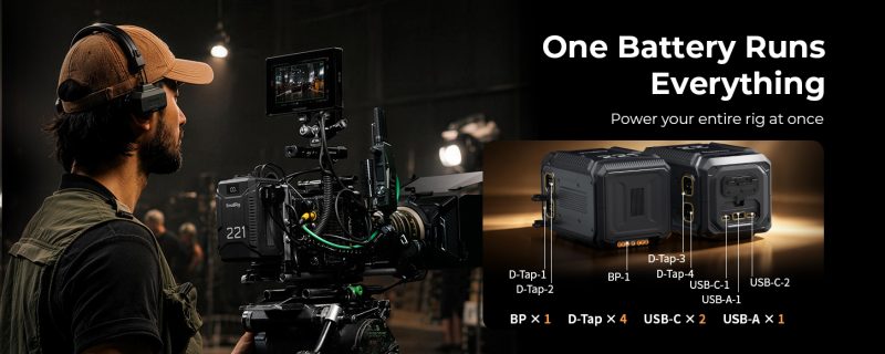 SmallRig 5865 T221 Baterie V-Mount, 221Wh, IP54 Triple-Proof, Rezistenta la Cadere 1.8m, Incarcare Rapida PD 140W