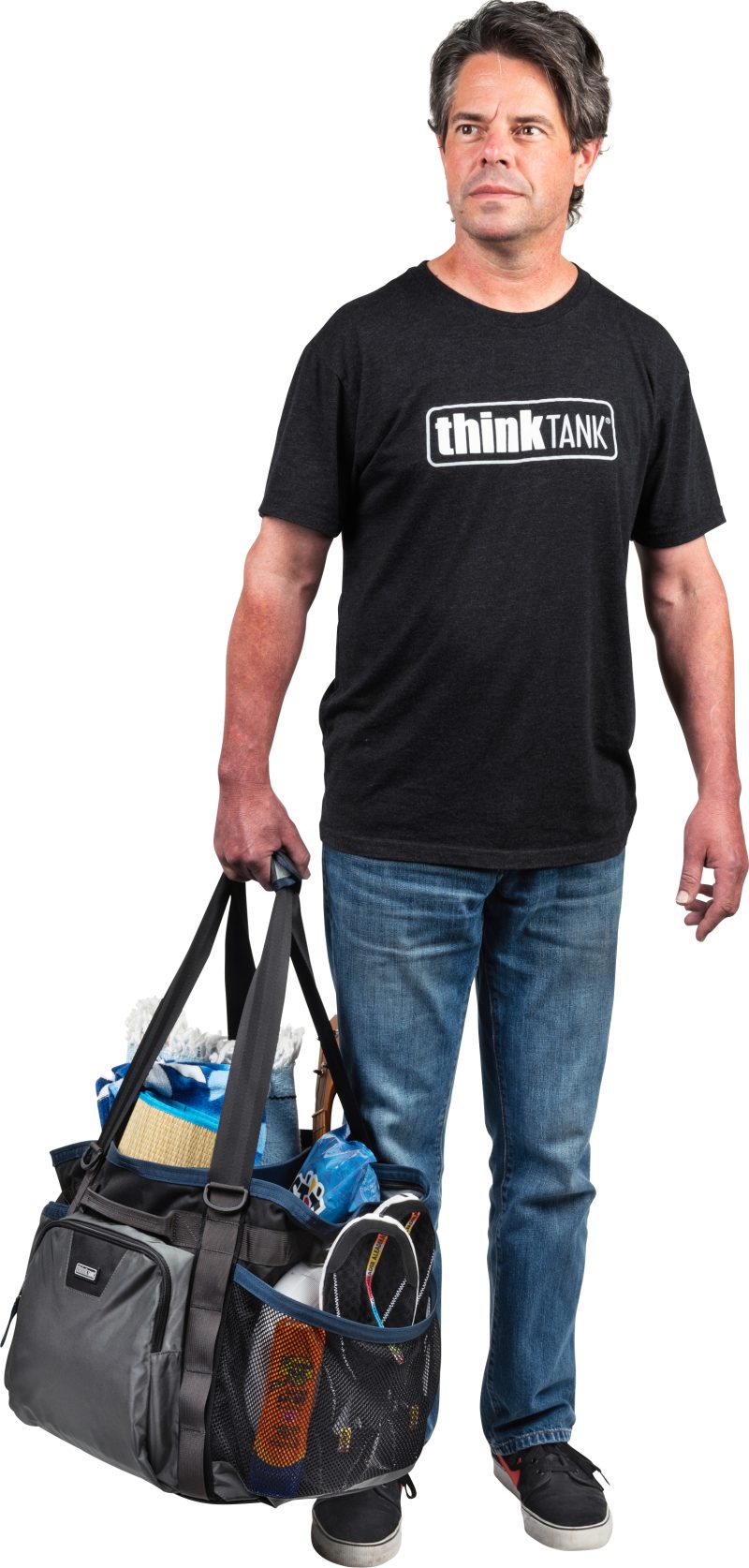 Think Tank Freeway Longhaul 50, Geanta Organizator, Gri/Bleumarin, Capacitate 50L, Deschidere Superioara, Divizor Inclus