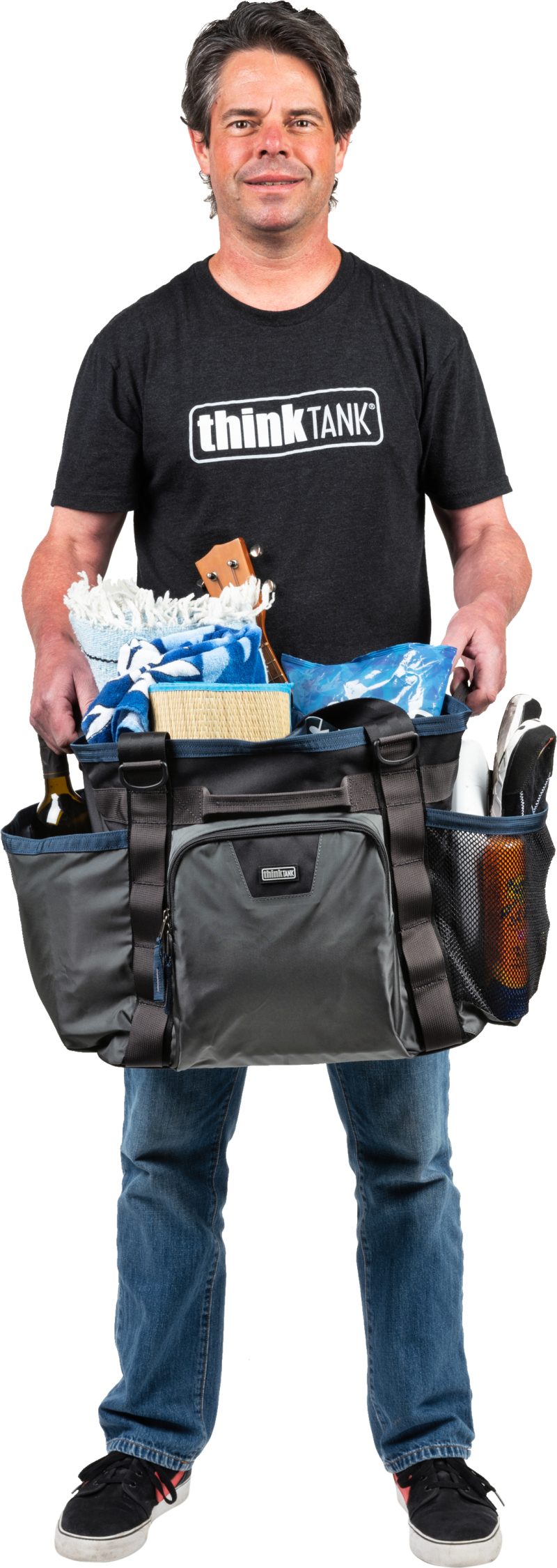 Think Tank Freeway Longhaul 50, Geanta Organizator, Gri/Bleumarin, Capacitate 50L, Deschidere Superioara, Divizor Inclus